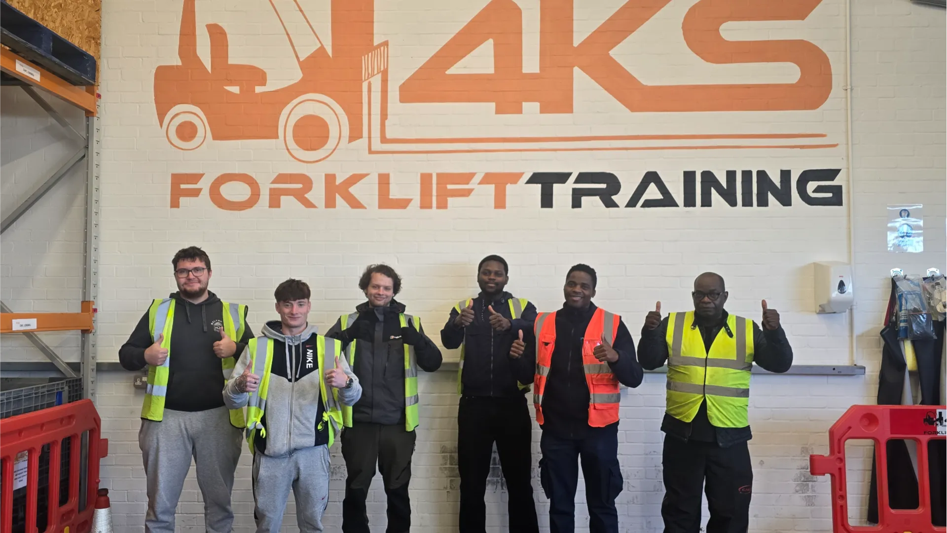 Candidates on the 4KS Peterborough forklift training programme
