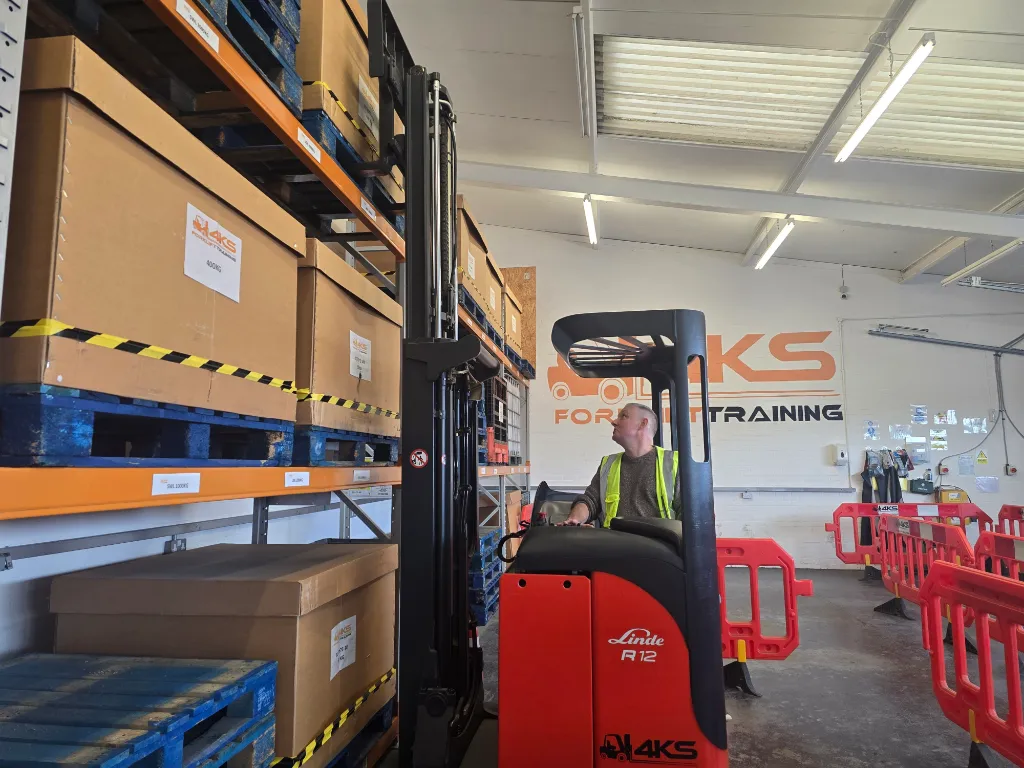 onsite forklift training Rhyl | Forklift Training Reach Truck training at 4KS Peterborough centre